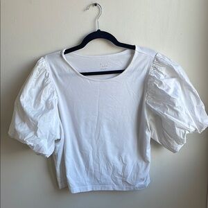 White Puff Sleeve Top